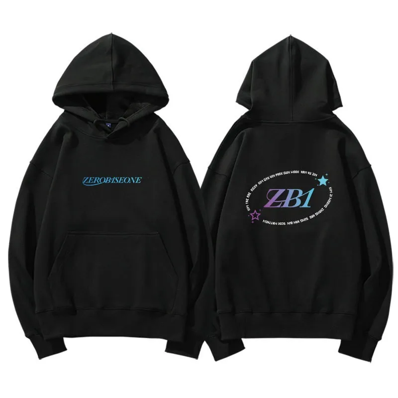 KPOP ZEROBASEONE Fashion Letter Printed Hoodie ZB1 Cotton Sweatshirt Hooded ZhangHao HanBin JiWoong GunWook Pullover Fans Gift