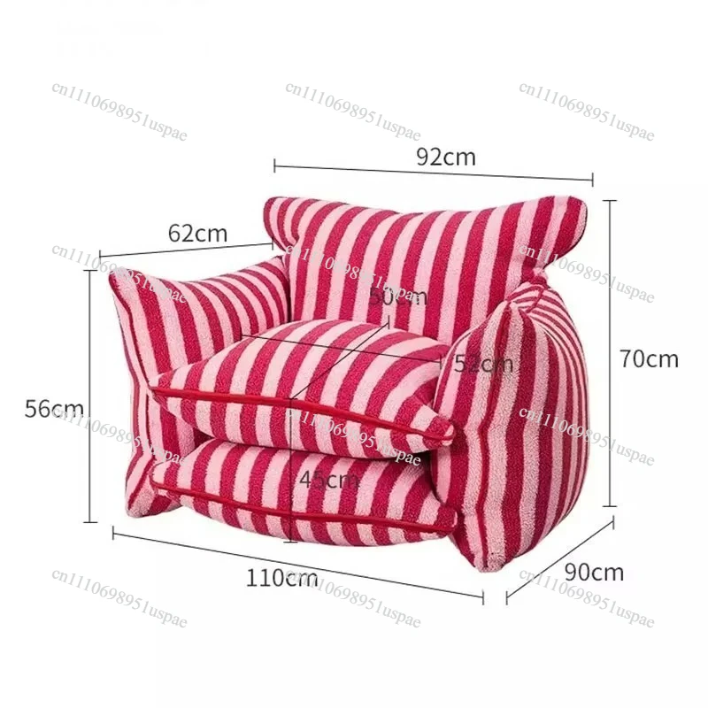 Simple Household Living Room Leisure Lazy Sofa Net Red Striped Bedroom Tatami Creative Backrest Chaise Longue