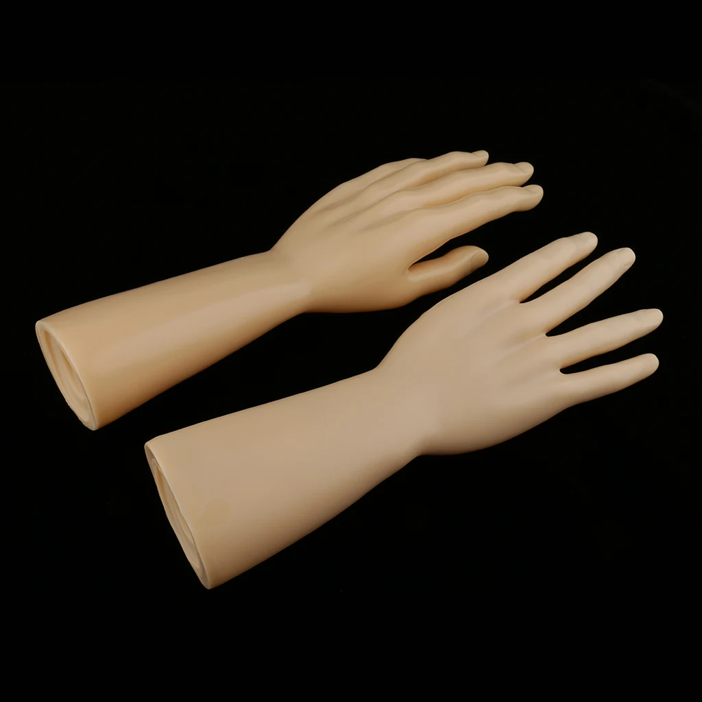 1 Pair Of Male Mannequin Hand Left Right Manikin Hand Model Gloves Rings Display Stand Holder Jewlery Organizer