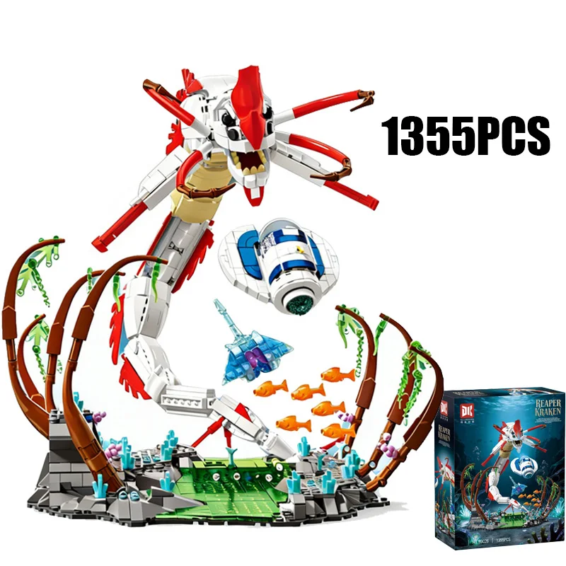 1355PCS Creative Death Kraken Model Building Blocks Exquisite Collectibles Construction Bricks Toy Good Gift for Boy