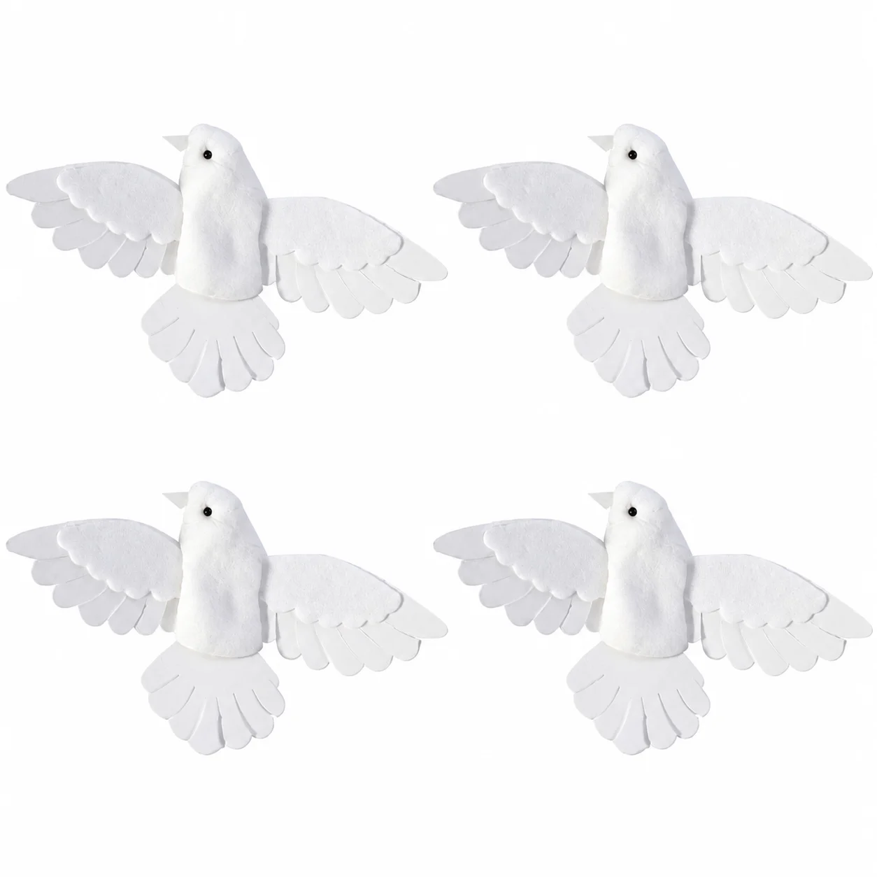 4PCS White Flying Bird Clips, Artificial Decorative Birds for Christmas Tree, Wreaths, Floral Arrangements, Crafts & Home Decor