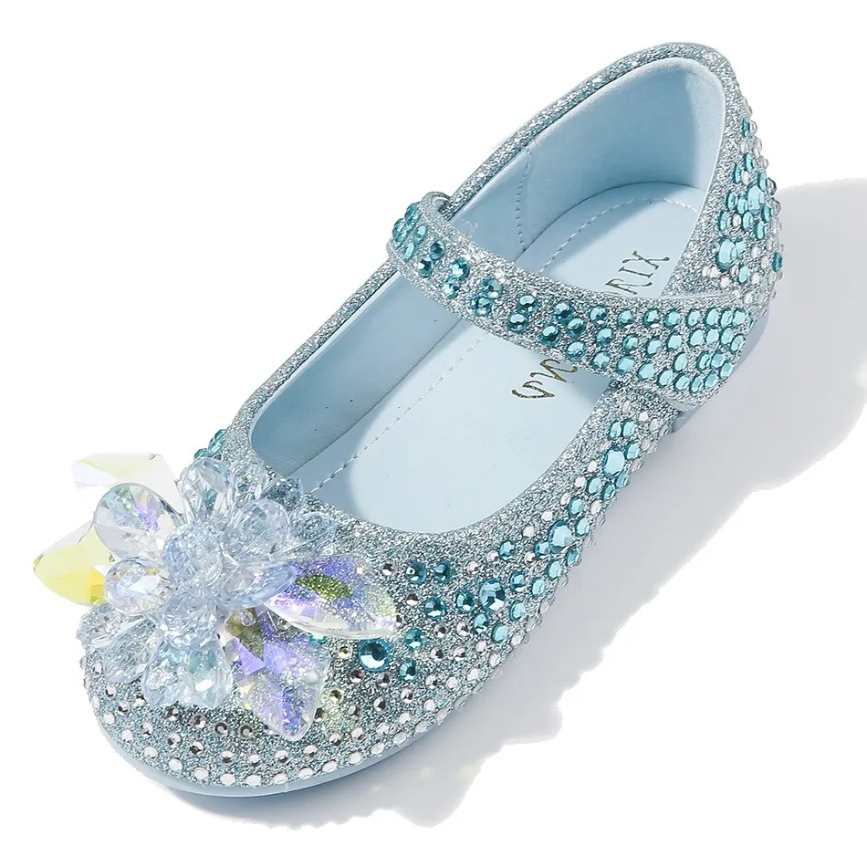 Slip on Ballerina Flats for Girl White Blue Wedding Party Mary Jane Shoes Children Princess Dress Shoes Kid Classic Ballet Flats