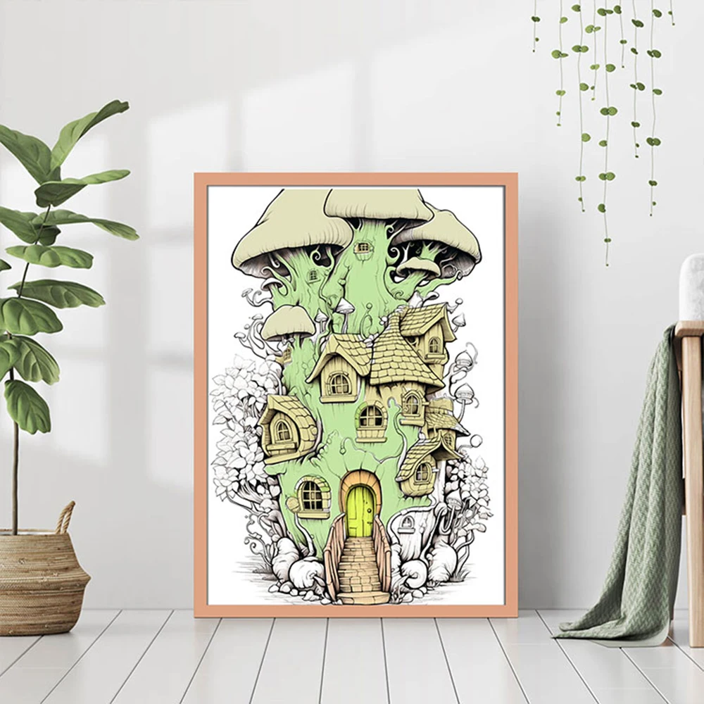 마법의 숲 색칠북 성인용 단면 인쇄 30페이지, 성인을 위한 수제 미술 작품으로 불안과 우울증 완화