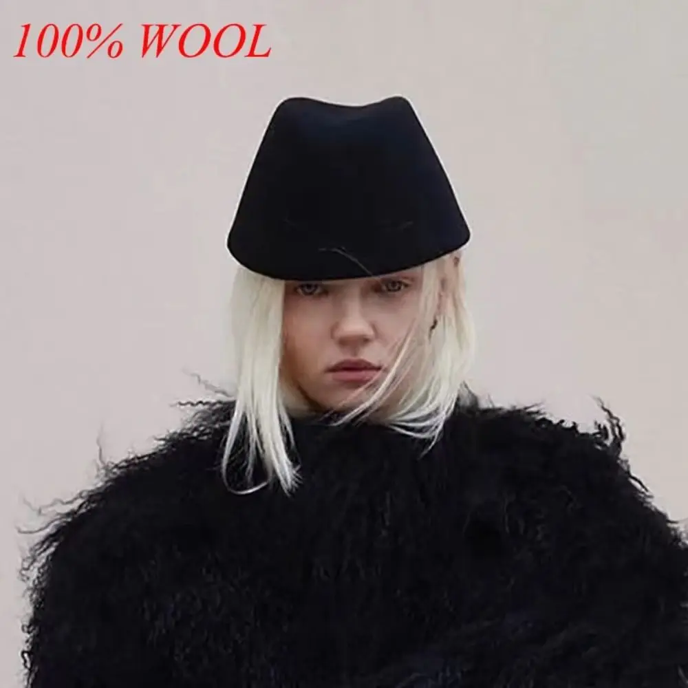 Fashion Elegant Russia Pillbox Hat Teardrop Fedoras Fedora Hat Versatile Solid Color Beret Hat Live Show