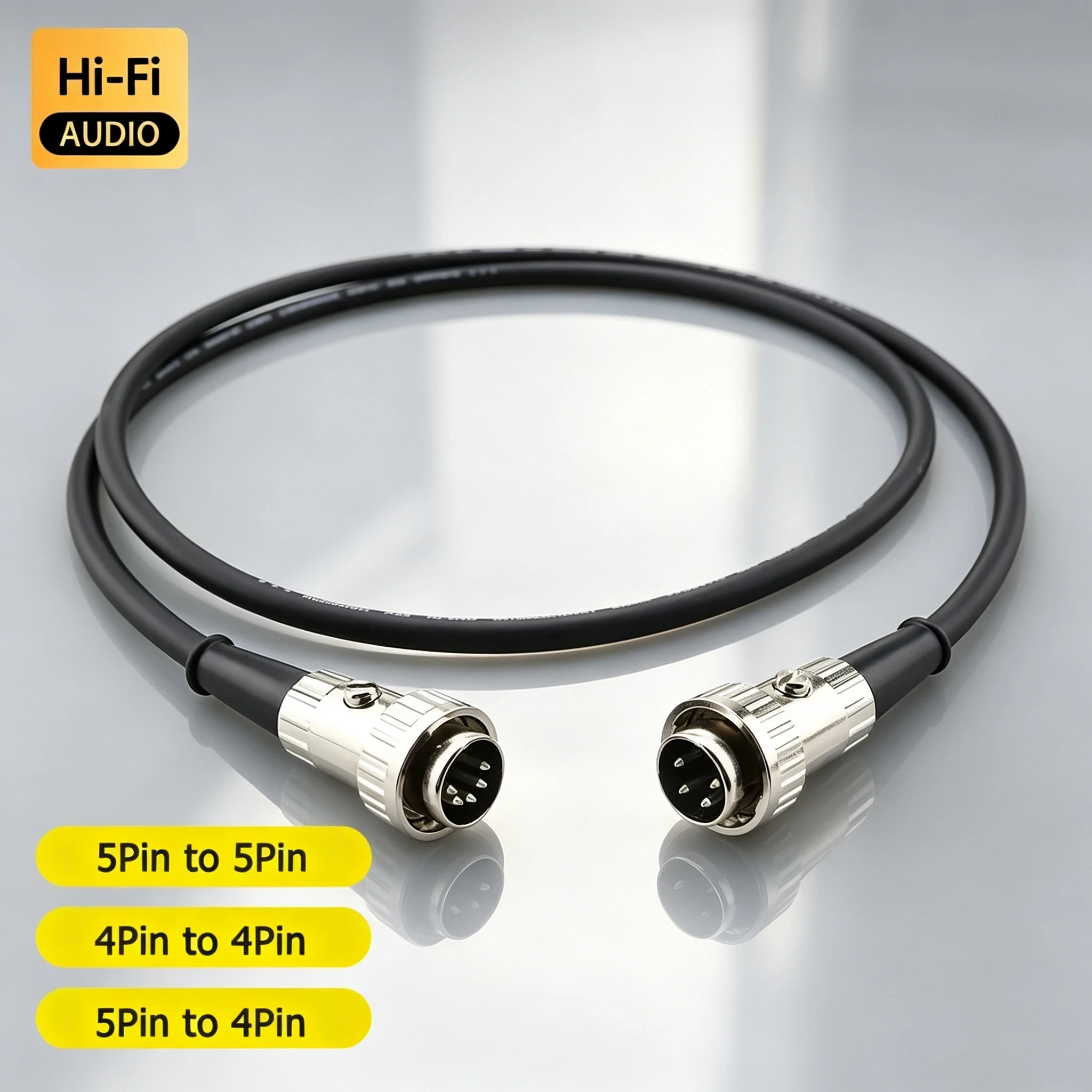 High Purity HIFI Audio Interconnect Cable Twist Lock 4Pin or 5Pin DIN Male To Male MIDI Signal Cord for Naim Quad