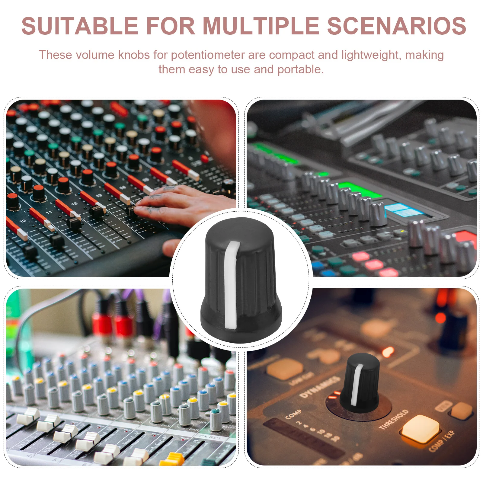 

5Pcs Potentiometer Knobs Volume Control Caps Sturdy Replacement for Tone and Sound Adjustment Compact Lightweight Design Easy