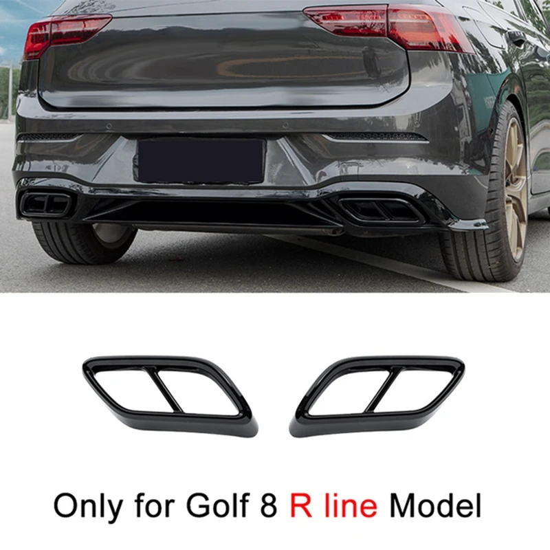 

Car Rear Exhaust Pipe Muffler Tip Cover Trim For Golf 8 MK8 Accessories 2020 2021