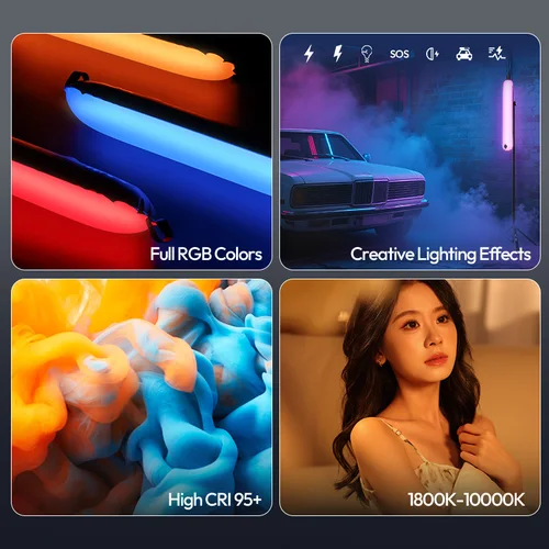 Imagen 2 del producto Ulanzi UA20C 20W RGB tubo de aire magnético luz de vídeo plegable 1800-10000K CRI 95 + luz completa para fotografía transmisión en vivo