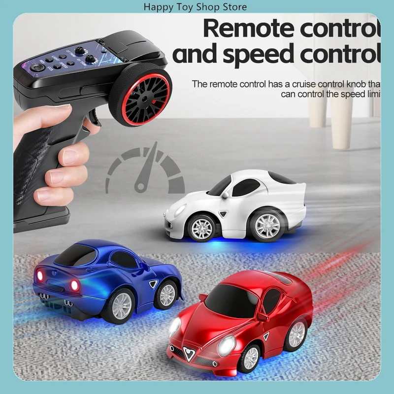 WLtoys Q7201 1/72 2.4G Mini RC Car Full Proportional 4CH with LED Light 3-Speed Adjustable Cruise Control Desktop Micro Model