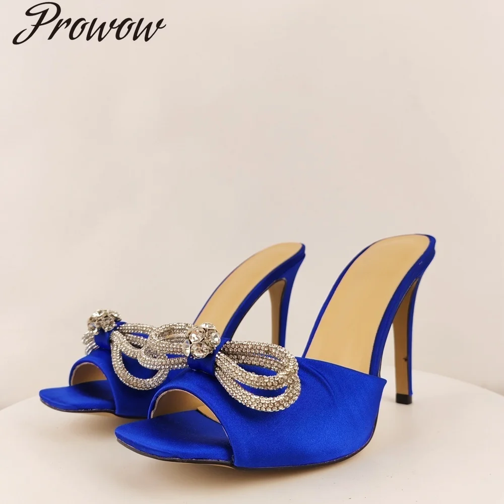 

Модные тапочки на тонком каблуке со стразами, женская обувь Zapatos Mujer