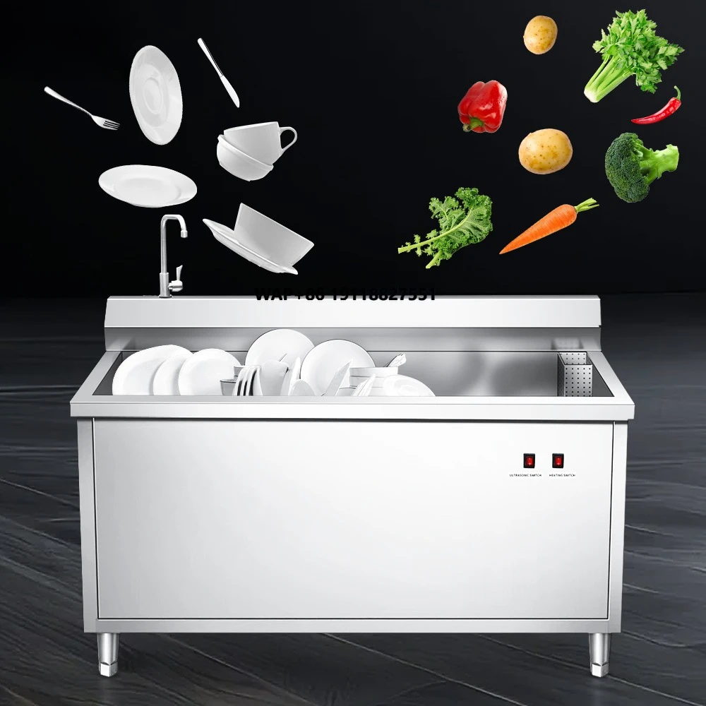 Industrial Heavy Duty Professional Grade Ultrasonic Dishwasher Commercial Sink Machine Bowls Cleaner Kitchen Full Option