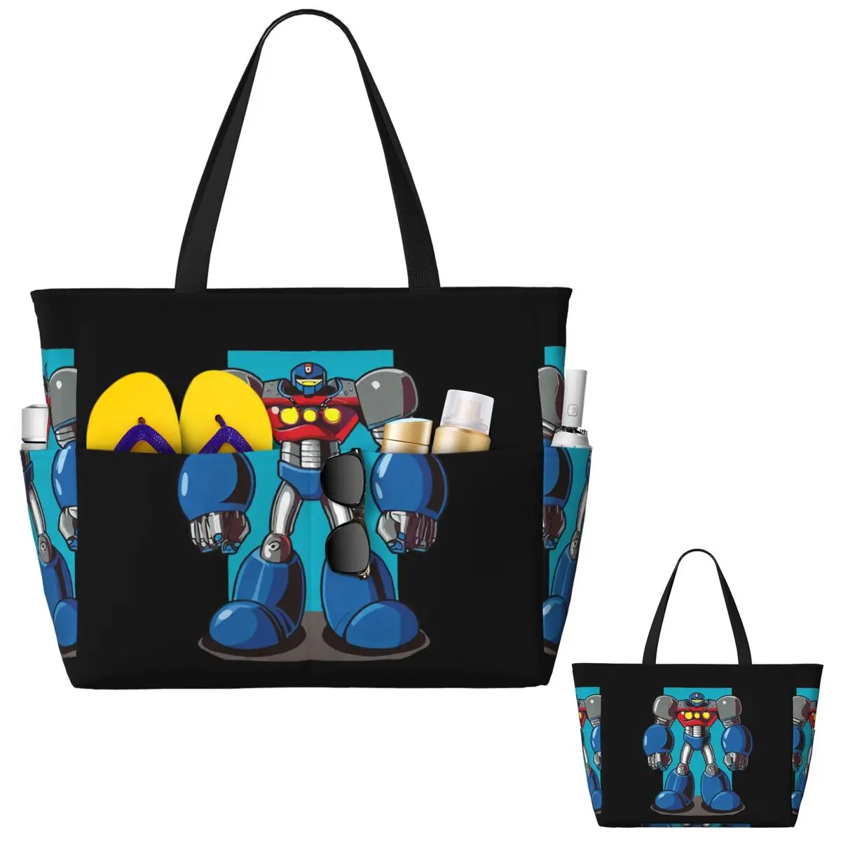 

Casual Tetsujin 28 Robot Beach Tote Bag Sport Gym Yoga Duffle Large Tote Bag Women Travel Bag Fitness bag