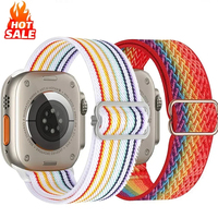 2PCS Elastic Nylon Straps for Apple Watch Band 45/44 mm Ultra2 49mm Series 10/9/8/742mm Bohemian Bracelet iWatch 6 5 4 Se40/41mm