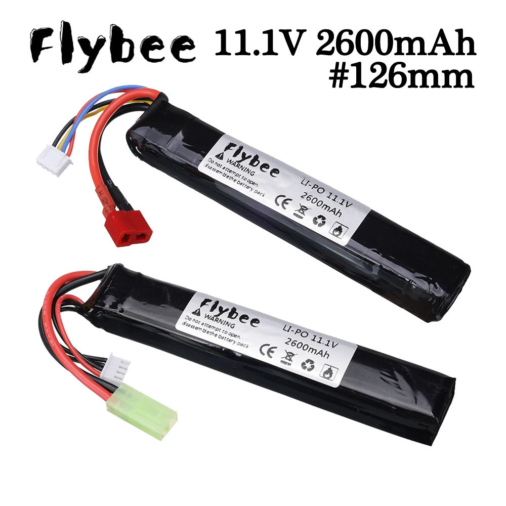 T/Tmaiya Plug 3S 11.1V 2600mAh LiPo akumulator do pistoletu na wodę Airsoft BB Air Pistol Electric Toys Guns Parts 11.1V Pistolet na wodę # 125 mm