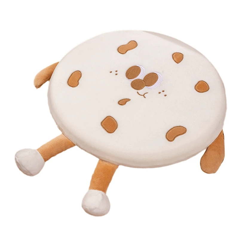 Biscuit Pillow Round Biscuit Plush Toy Realistic Food Snack Seat Cushion Plush Toy Prop Gift