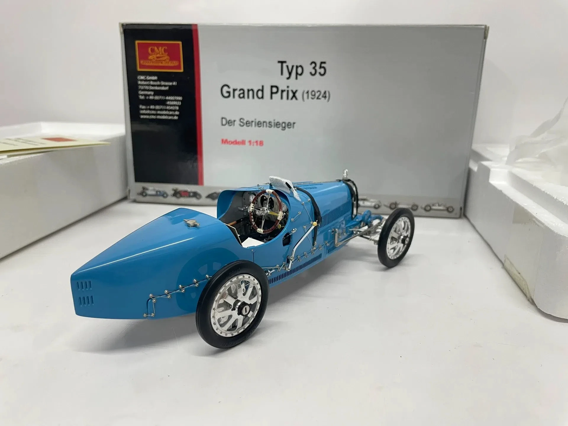 CMC 1:18 Typ 35 Grand Prix 1924 Simulation Limited Edition All Open Alloy Metal Static Car Model Toy Gift
