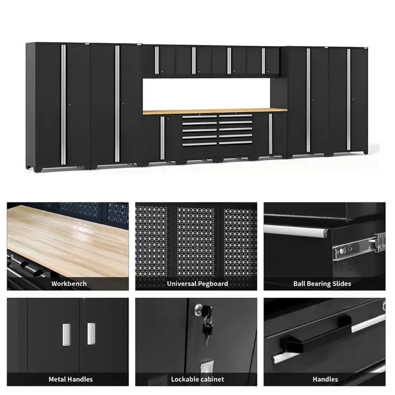 Large Combination Tool Cabinet Workbench Heavy Mobile Trolley Unit Steel Detachable Workbench for Garage Storage Toolbox