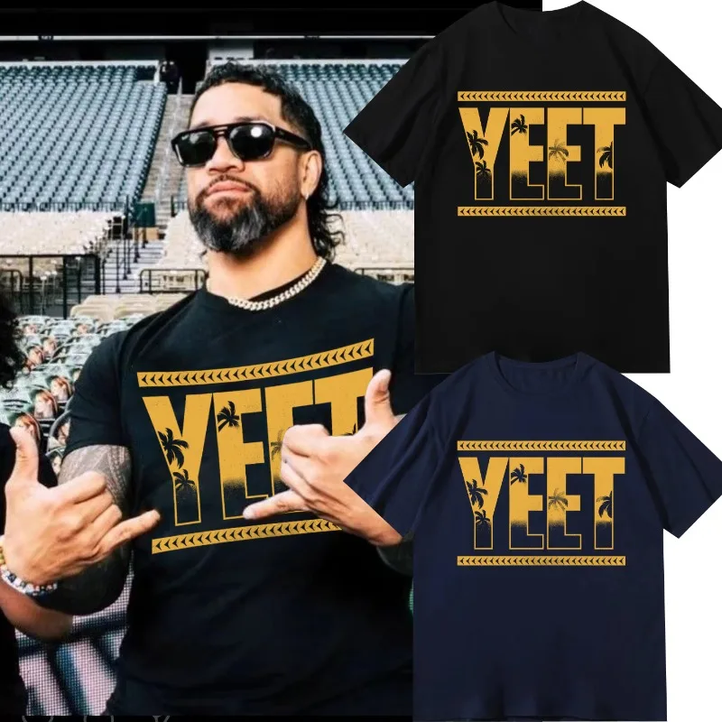 

Main Event2025 New Summer Short Sleeve T-shirt Male Main Event Player Jey Uso Jeuso YEET Yellow Cotton Trend T-shirt