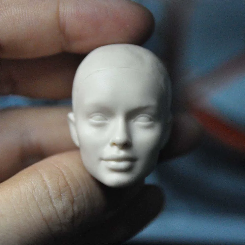 Russian Military Female Head Sculpture Carving  Battle  girl  Soldier 1:6   Unpainted  Doll   Toys Model Fit  Action Figure Body