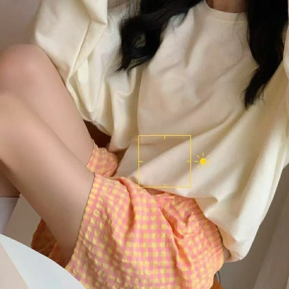 Shorts-orange plaid