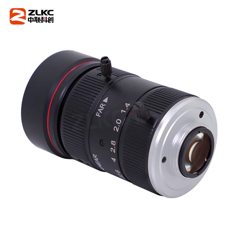 F1.4 Lens 12mm Prime Lens 1.1 Inch C Mount Camera CCTV 12MP High Resolution for Surveillance Cameras Big Aperture High Passlight