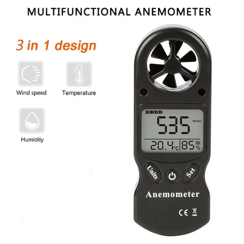 Mini Multipurpose Temperature Humidity Meter Anemometer Digital Anemometer LCD Wind Speed Meter with Hygrometer TL-300