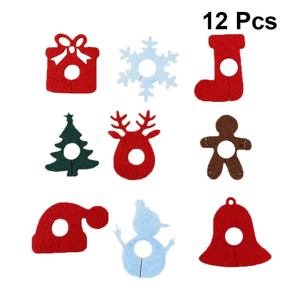 

9pcs A Set Christmas Wine Glass Marker Creative Design Drinking Cup Identifier Party Cup Sign Festival Decors Christmas Supplies