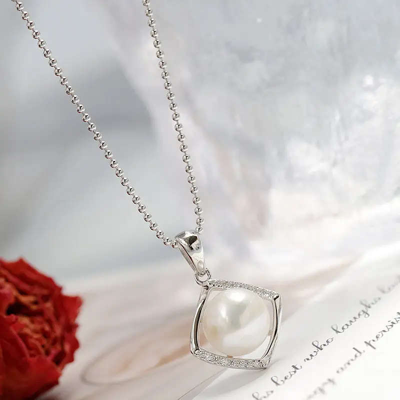

Authentic 925 Sterling Silver Pendant Inlaid Natural Freshwater Pearl Small and Lightweight design Pendants Fine Jewelry Gift