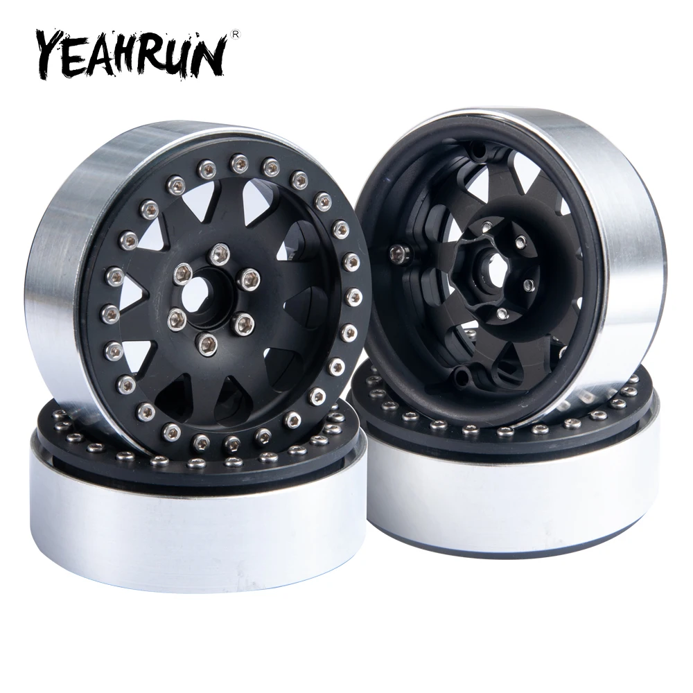 

YEAHRUN, 4 шт., 2,2 дюйма, металлические колесные диски, ступицы для Axial SCX10 Wraith D90 TRX-4 1/10, обновленные детали для радиоуправляемых моделей автомобилей на гусеничном ходу