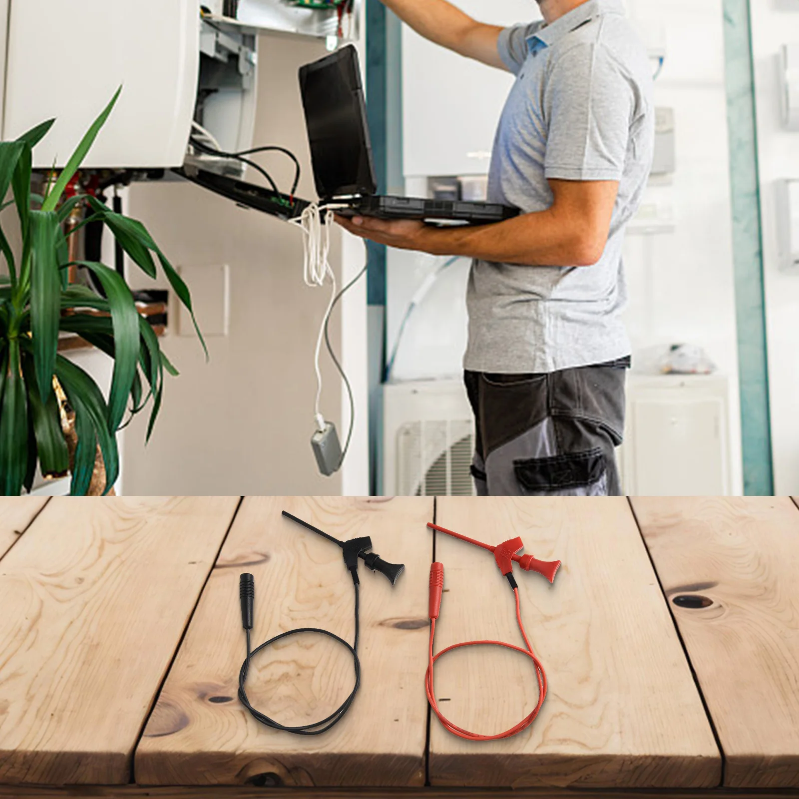 Electronic Test Hook Clip for Mini IC Devices with 10 Inch Leads and 2mm Socket Compatibility for Industrial Testing