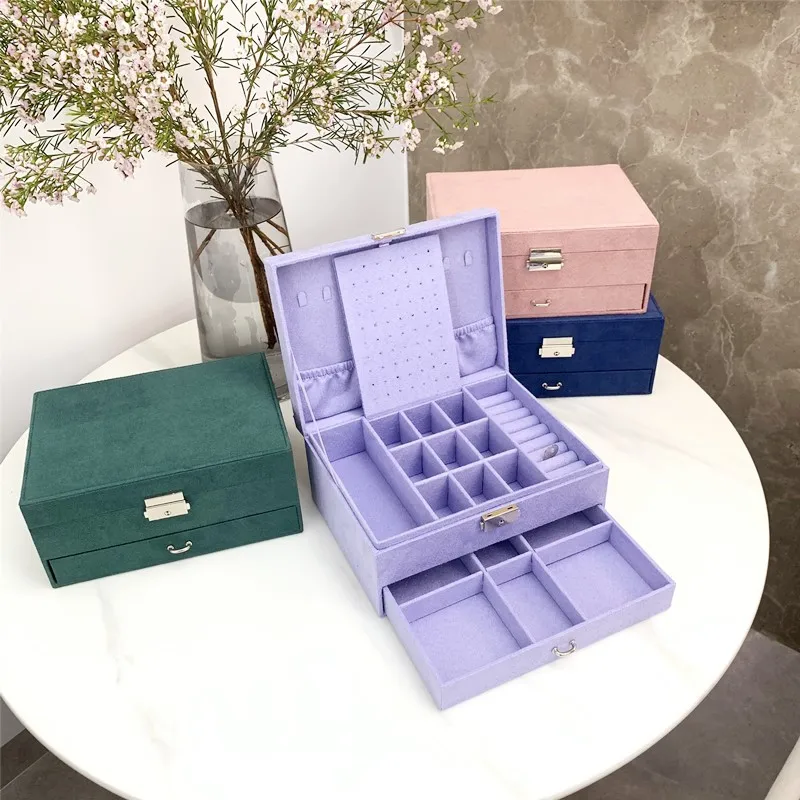 1PCS Minimalist Jewelry Storage Box Organizer for Necklaces Rings Earrings - Partitioned Home Gift Box for Women