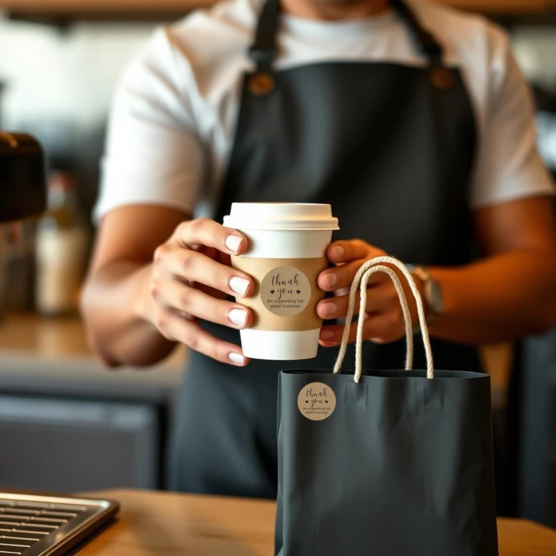 500 ورقة/لفة (عبوة من قطعتين) ملصقات ملصقات ورق الكرافت، شكرًا لك على شراء ملصق الديكور التجاري