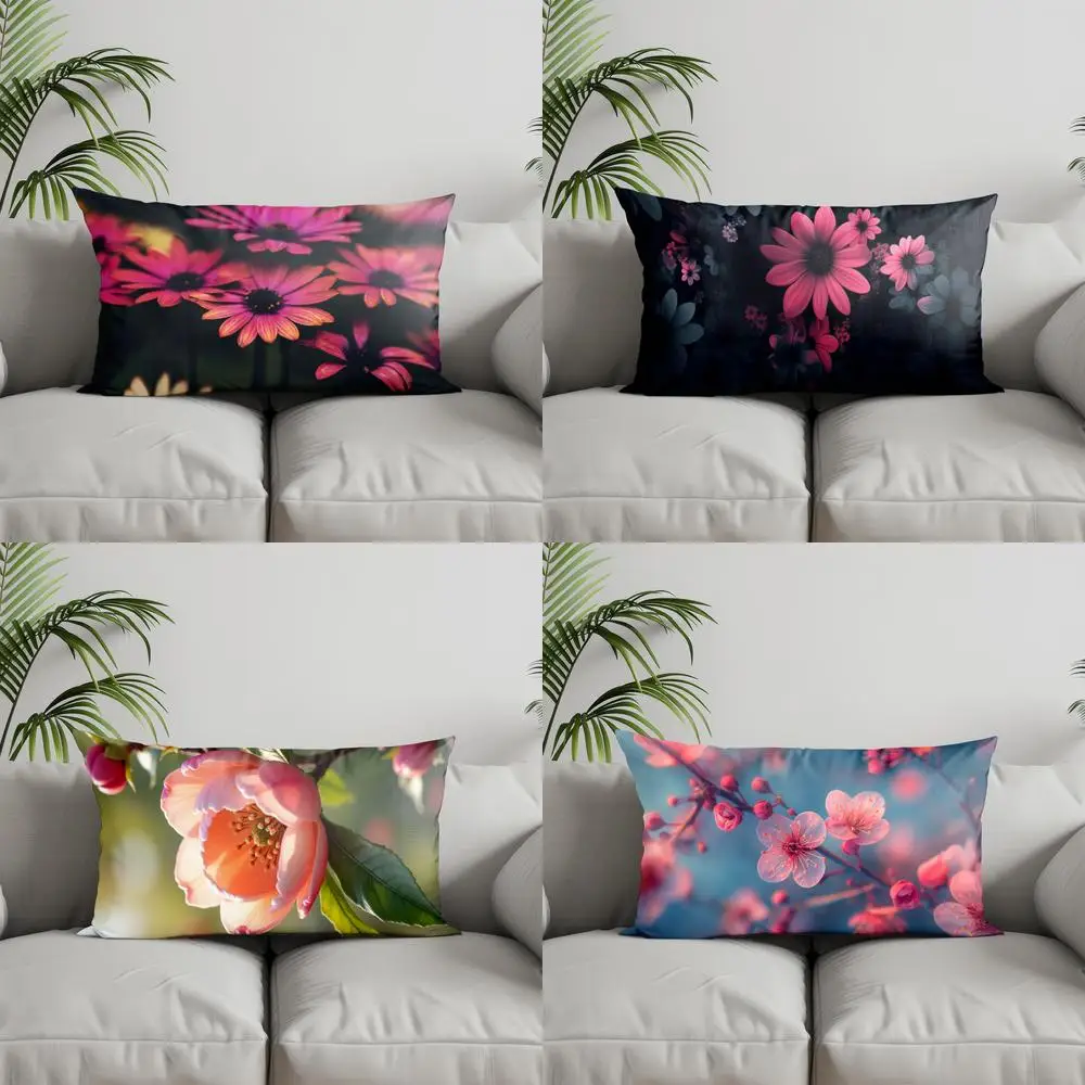 

Home Decor Colorful Daisy Pattern Pillow Cover Suitable For Sofa Bedroom Car Pillow Cover Cushion Rectangular Back Cushion