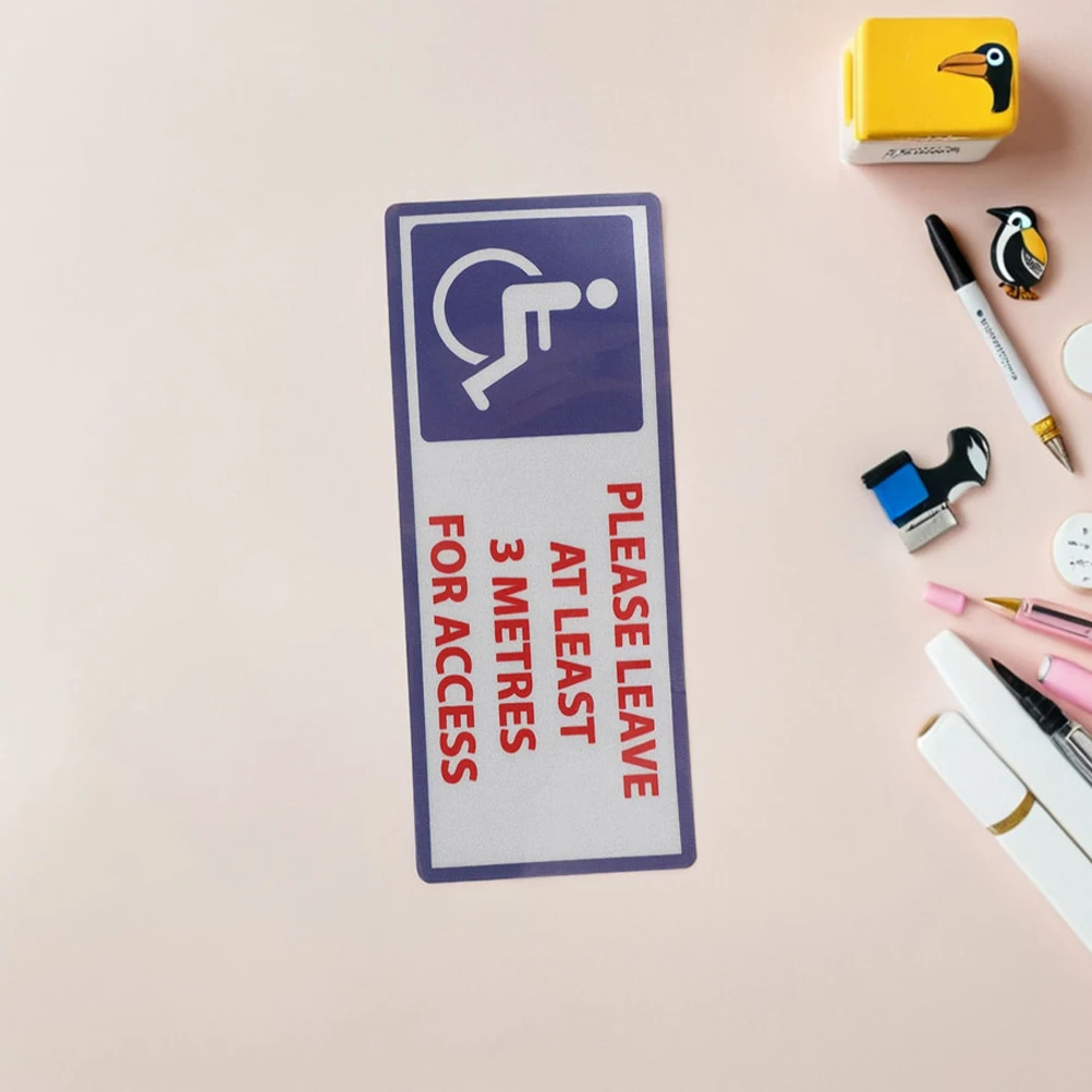 4Pcs Warning Sticker for Disabled Safety Keep Away Sign 3M Distance Highly Visible Reflective Adhesive Decal for Public Spaces