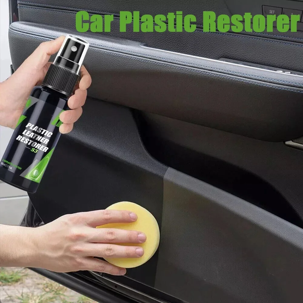 

Car Plastic Restorer Auto Polish Leather Cleaner Spray Back To Black Gloss Interior Renovator For Car Detailing Accessories