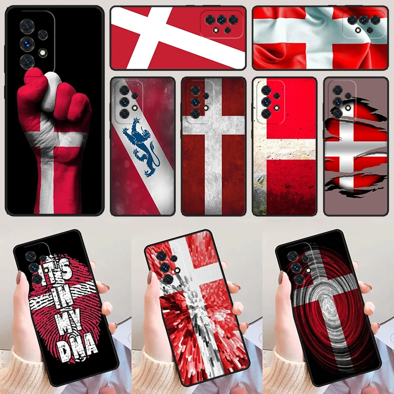 Denmark Flag Phone For Samsung Galaxy A52 A72 A73 A20e A21S A50 A70 A11 A12 A42 A31 A40 A51 A71 A32 A80 A91 Phone Case Cover