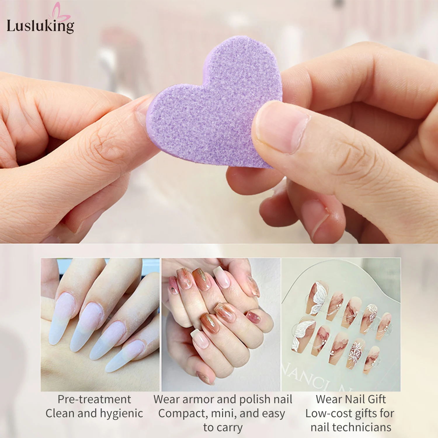 ชุดตะไบเล็บ 20 ชิ้น รูปหัวใจขนาดเล็ก สำหรับทำเล็บมือและเล็บเท้า พร้อมดีไซน์สวยงาม