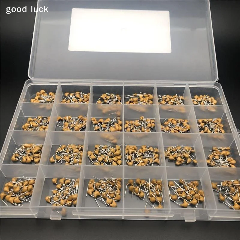 480Pcs 24Values Monolithic Ceramic Capacitor Assortment Kit 10PF-10UF 50V Through Hole Capacitor Set For Electronic Circuit DIY
