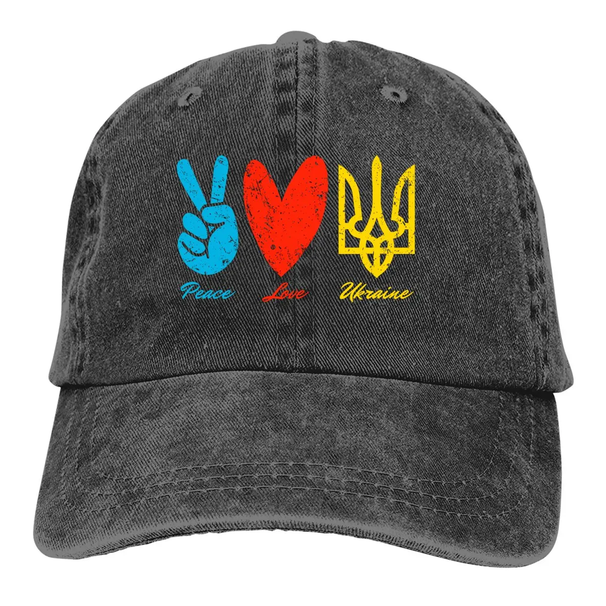 Peace Love Ukraine Ukraine Ukrainian Multicolor Hat Peaked Women's Cap Personalized Visor Protection Hats