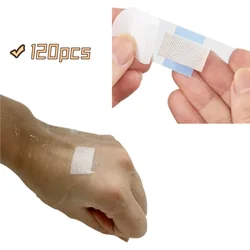 120 pçs/lote transparente band aid tiras de ferida à prova dwaterproof água curvo remendos ataduras adesivas para crianças adultos