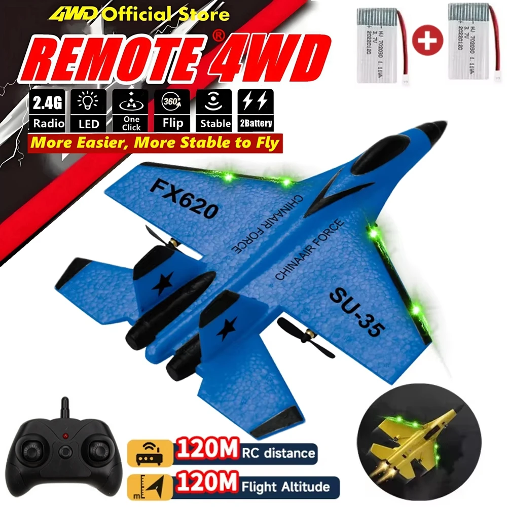 

Remote Control Aircraft with LED Lights RC Plane 2.4G Radio Airplane Model Glider EPP Foam Drone Toys Gifts for Children Kids