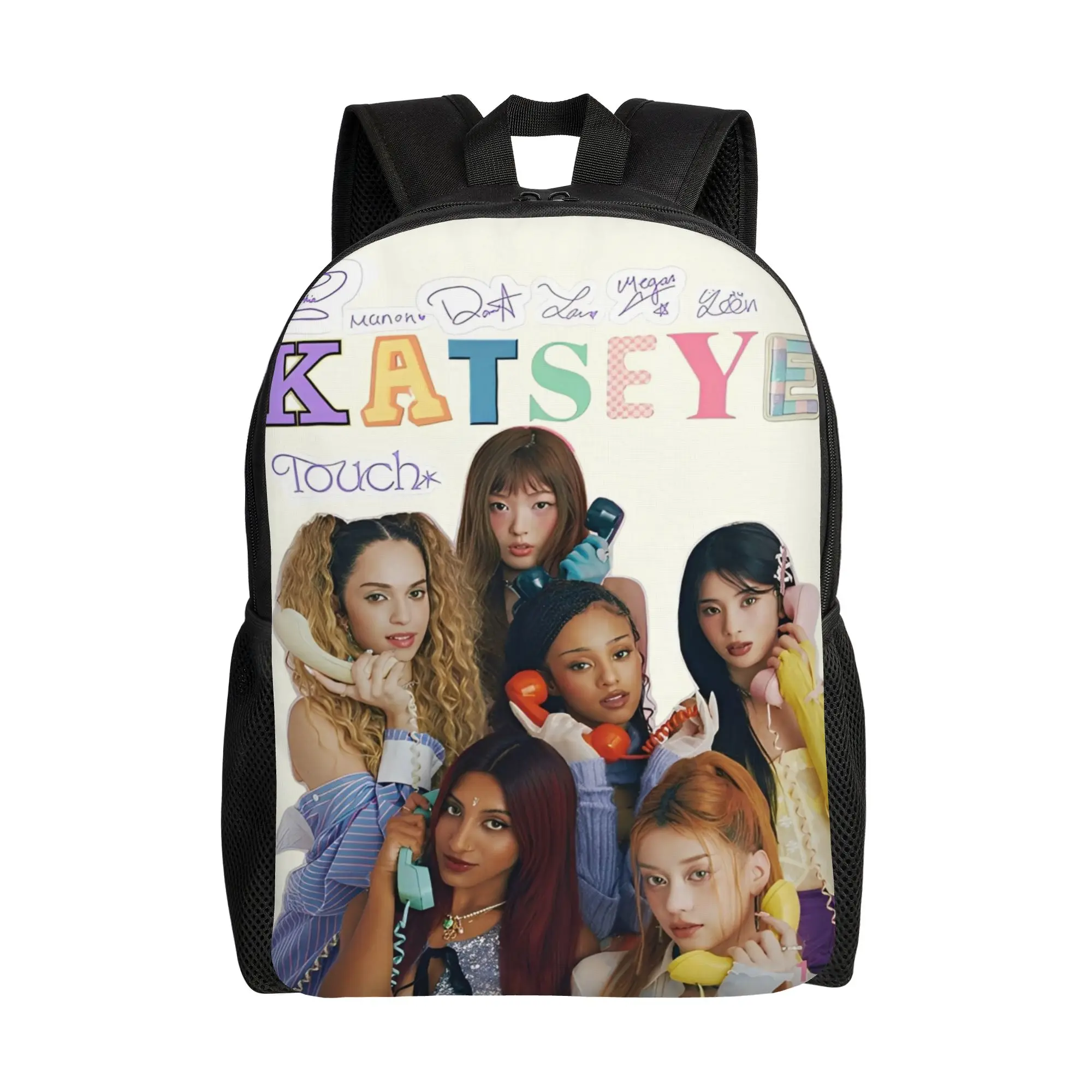 

Рюкзак Kpop Katseye для подростков, спортивный, для старшей школы, деловой, музыкальный, городской рюкзак для мужчин и женщин, сумка через плечо для ноутбука