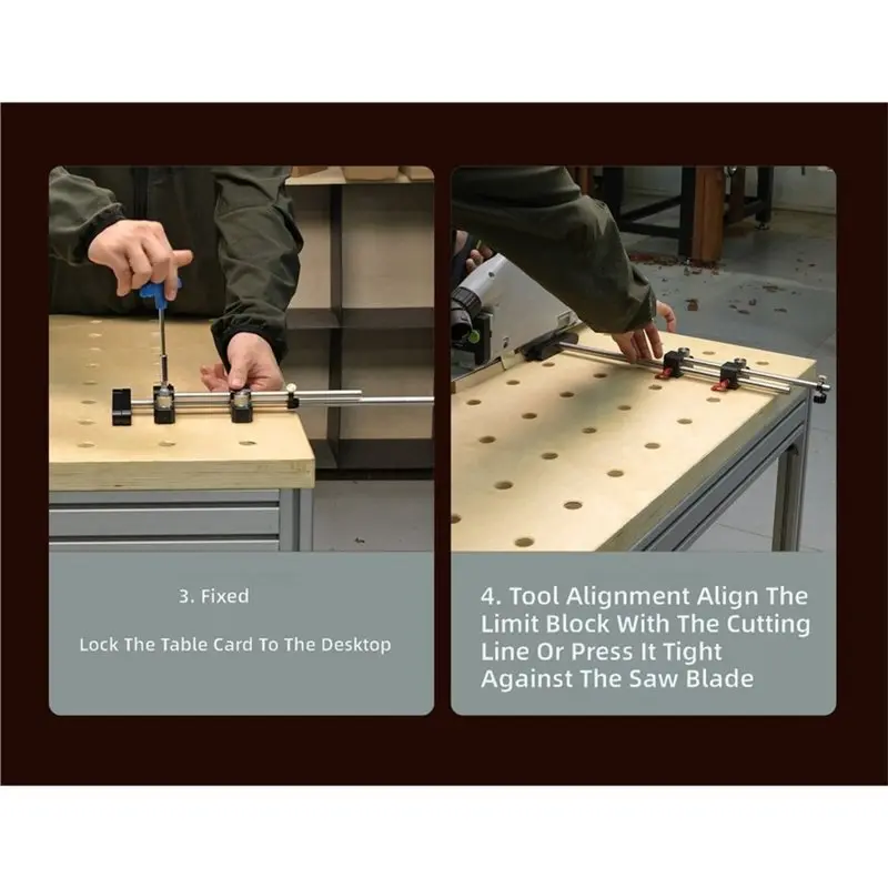 A02F-Woodworking Fixed-Length Cutting Track Stop With Scale