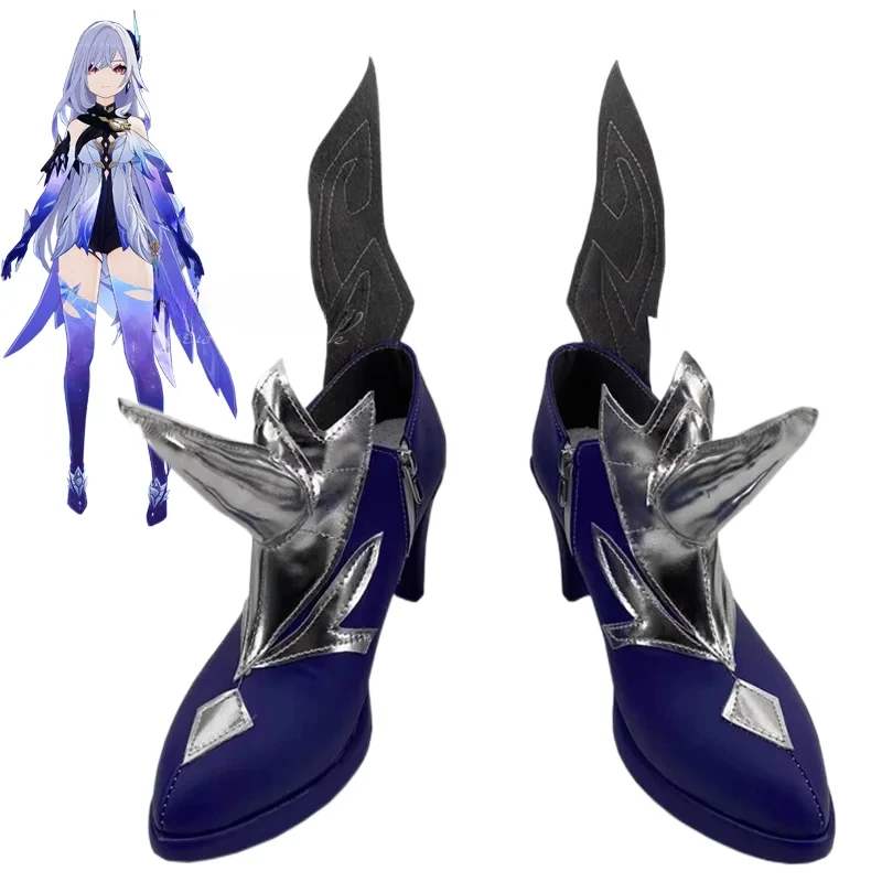 

Game Genshin Impact Skirk Cosplay Shoes High Heels Tartaglia's Master Role Play Halloween Carnival Women Men Outfit Party Prop