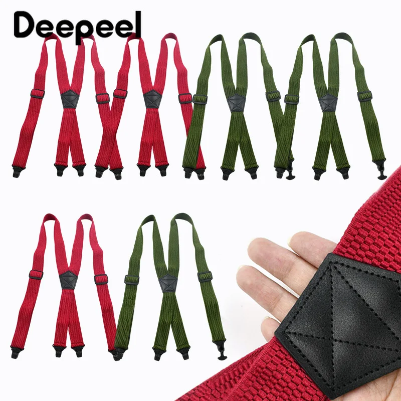 

1Pc 3.5*120cm Adult Men's Suspender Plastic 4 Clips Buckle Man Braces Elastic Strap Suspenders for Pants Harness Men Accessories