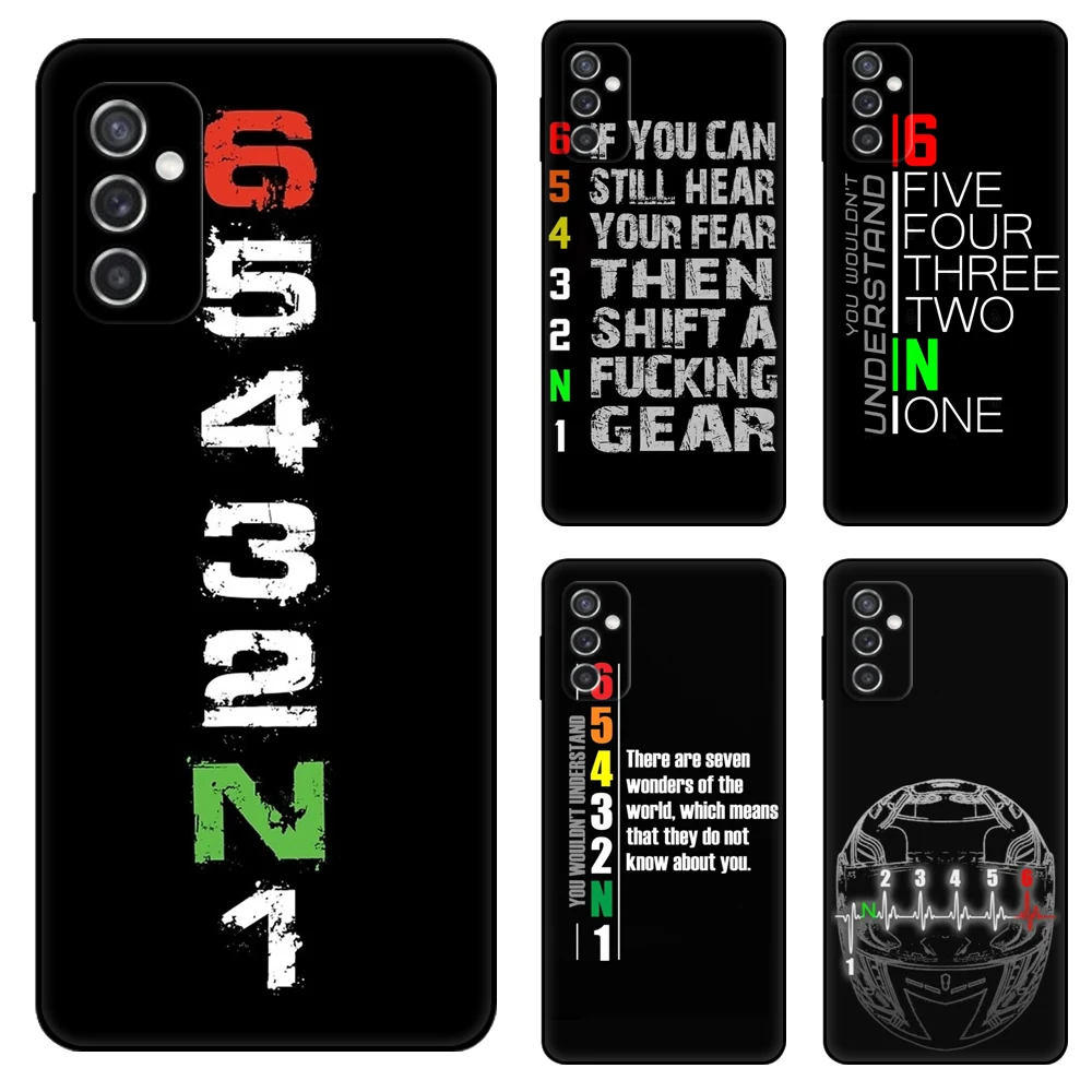 Black Tpu Case 1N23456 Motorcycle Design For Samsung Galaxy F23 M12 M22 M23 M32 4G M52 5G M30S M21 A04s