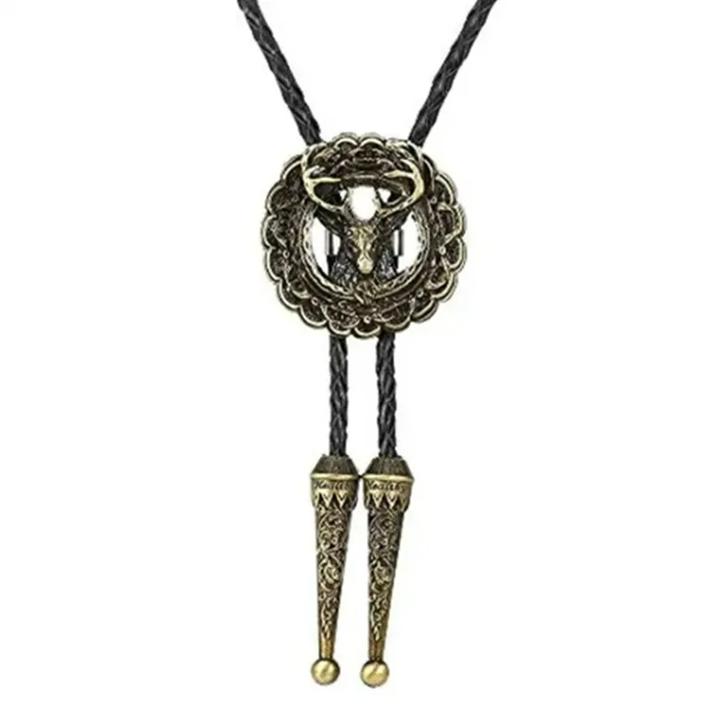 

New long neckline cross turquoise Bolo tie