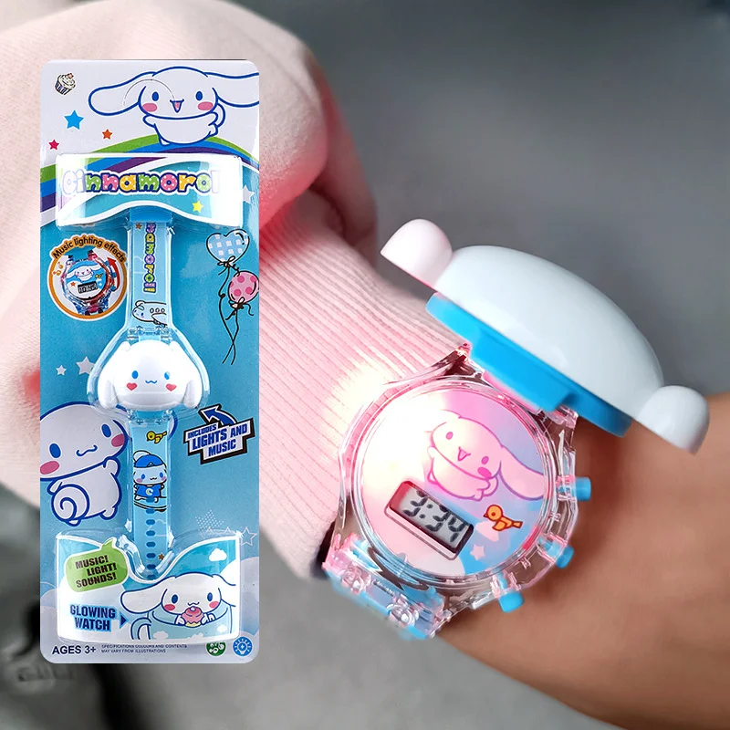 Nuovo orologio musicale Sanrio Kawaii Cartoon Anime Kuromi Cinnamoroll Hello Kitty My Melody Cinturino in silicone Orologi Regali di compleanno per