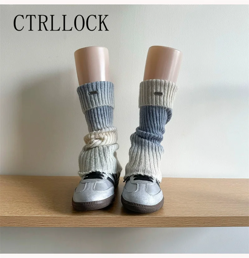 Harajuku Winter Thick Warm 30CM Casual Tie Dyeing Gradient Socks Women Leg Warmers