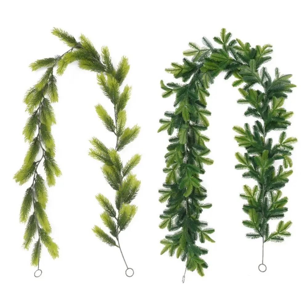 جديد الأخضر عيد الميلاد الصنوبر جارلاند 180 سنتيمتر لوازم الحفلات نابض بالحياة الصنوبر الكرمة شجرة عيد الميلاد زخرفة البلاستيك الاصطناعي الصنوبر عيد الميلاد #2